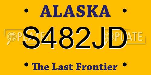 S482JD Alaska License Plate
