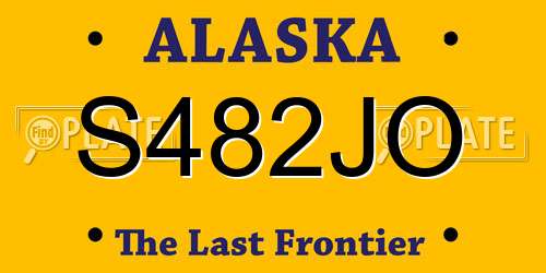 S482JO Alaska License Plate