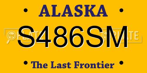 S486SM Alaska License Plate