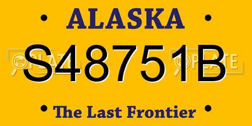 S48751B Alaska License Plate