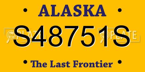 S48751S Alaska License Plate