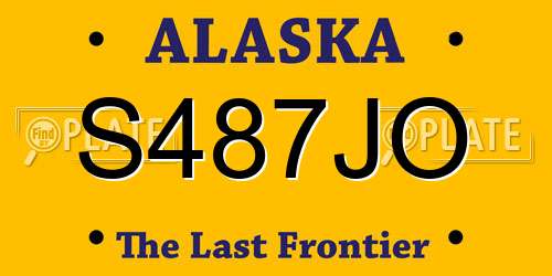 S487JO Alaska License Plate