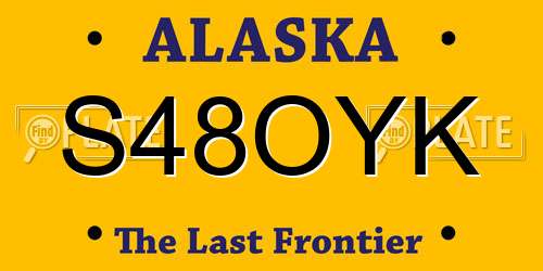 S48OYK Alaska License Plate