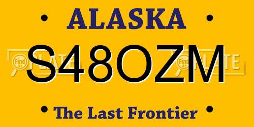 S48OZM Alaska License Plate
