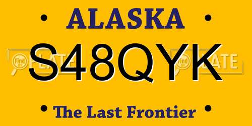 S48QYK Alaska License Plate