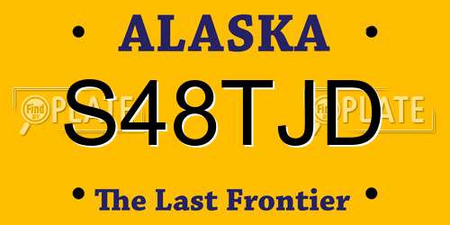 S48TJD Alaska License Plate