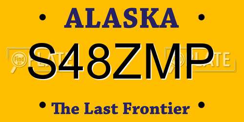 S48ZMP Alaska License Plate