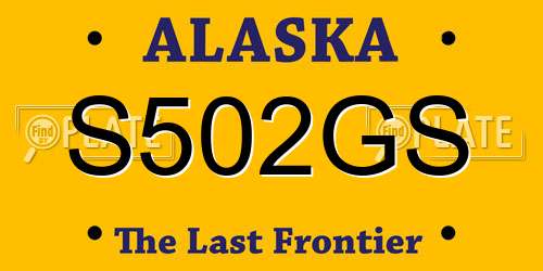 S502GS Alaska License Plate