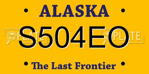 S504EO Alaska License Plate