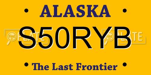 S50RYB Alaska License Plate