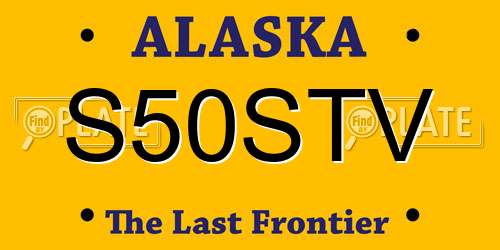S50STV Alaska License Plate