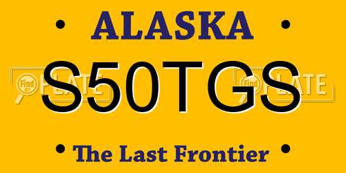 S50TGS Alaska License Plate
