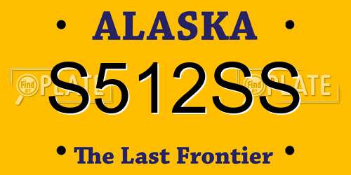 S512SS Alaska License Plate
