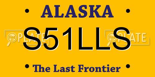 S51LLS Alaska License Plate