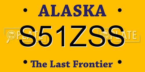 S51ZSS Alaska License Plate