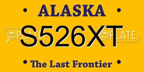 S526XT Alaska License Plate