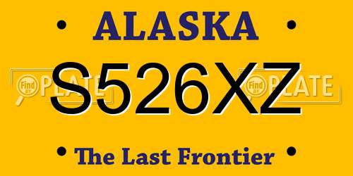 S526XZ Alaska License Plate