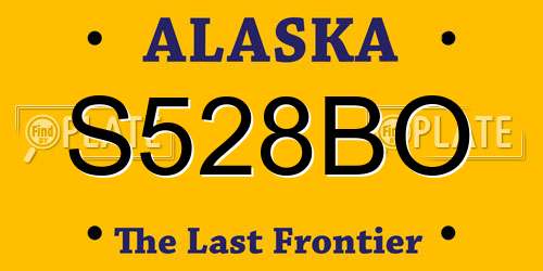 S528BO Alaska License Plate