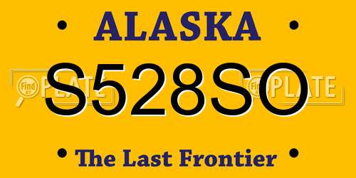 S528SO Alaska License Plate