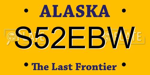 S52EBW Alaska License Plate
