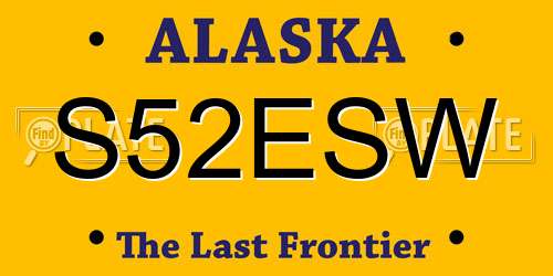 S52ESW Alaska License Plate