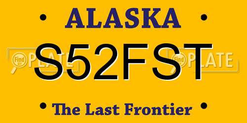 S52FST Alaska License Plate