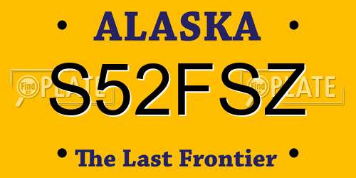 S52FSZ Alaska License Plate