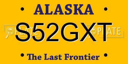S52GXT Alaska License Plate