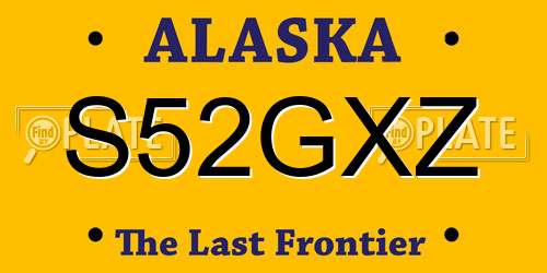 S52GXZ Alaska License Plate
