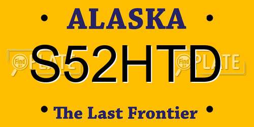 S52HTD Alaska License Plate