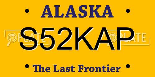 S52KAP Alaska License Plate