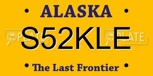 S52KLE Alaska License Plate