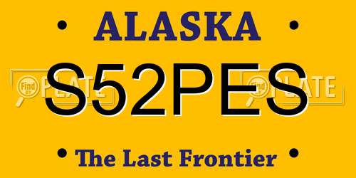 S52PES Alaska License Plate