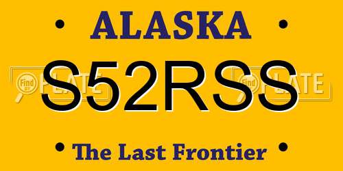 S52RSS Alaska License Plate