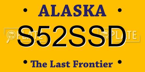 S52SSD Alaska License Plate