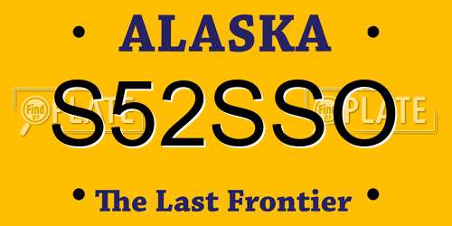 S52SSO Alaska License Plate