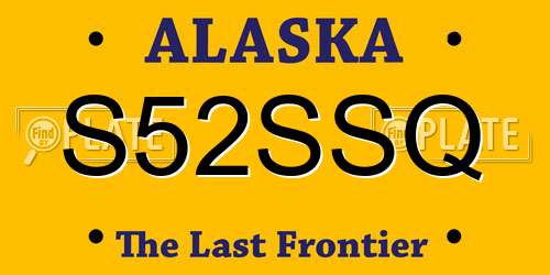 S52SSQ Alaska License Plate