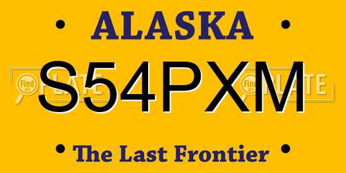 S54PXM Alaska License Plate