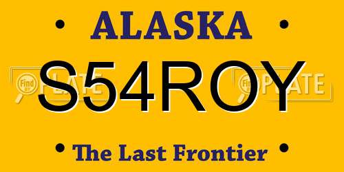 S54ROY Alaska License Plate