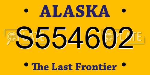 S554602 Alaska License Plate
