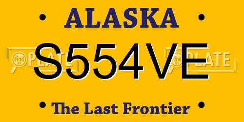 S554VE Alaska License Plate