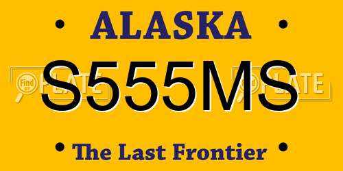 S555MS Alaska License Plate