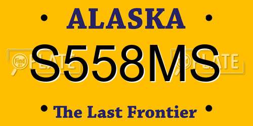 S558MS Alaska License Plate