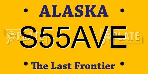 S55AVE Alaska License Plate