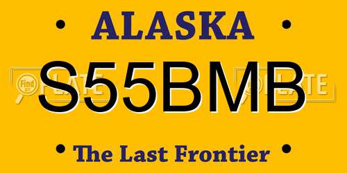 S55BMB Alaska License Plate