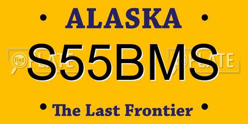 S55BMS Alaska License Plate