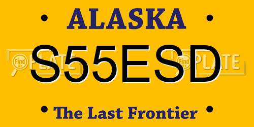 S55ESD Alaska License Plate
