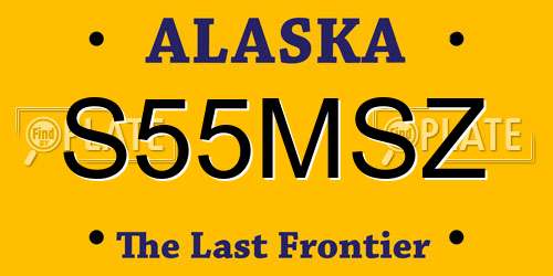 S55MSZ Alaska License Plate