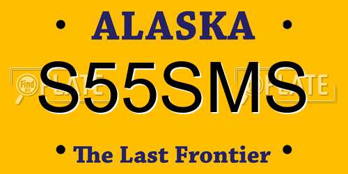 S55SMS Alaska License Plate