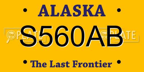 S560AB Alaska License Plate
